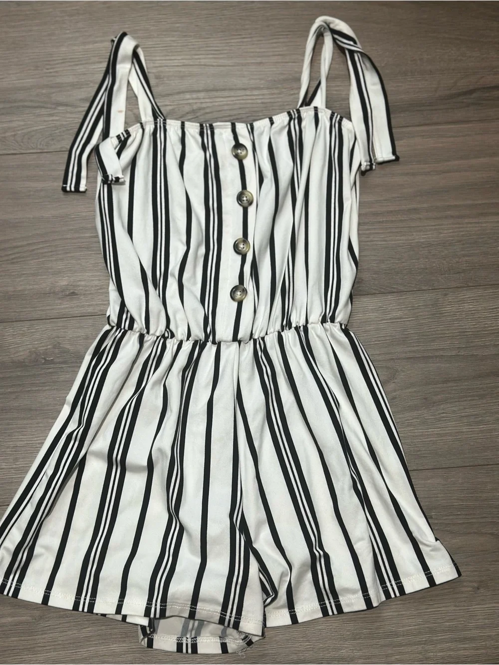 Rare Editions White and Black Striped 2-Piece Girls Set